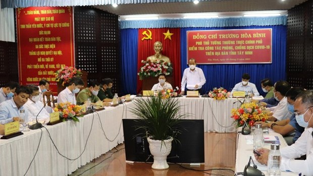 越南政府常务副总理张和平发表讲话。（图片来源：越通社）