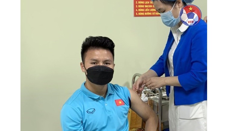 越南男足完成第二针剂疫苗接种。