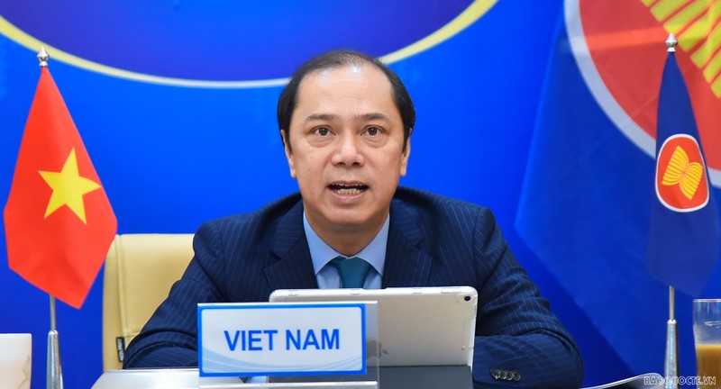 越南外交部副部长、东盟高官会越南代表团团长阮国勇。（图片来源：国际报）