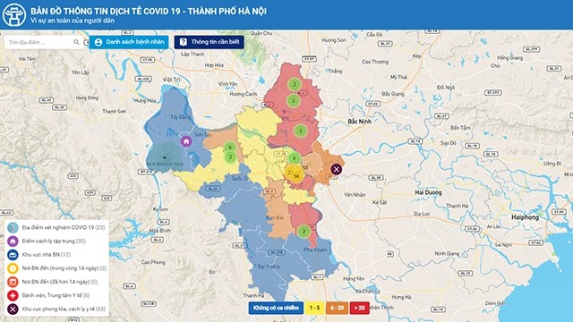 用户可直接访问网站https://covidmaps.hanoi.gov.vn/查看地图。