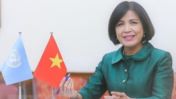越南常驻联合国、世贸组织和其他国际组织代表团团长黎氏雪梅大使。（图片来源：越通社）