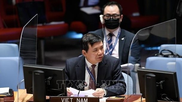 越南常驻联合国代表团团长邓廷贵大使出席会议。