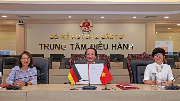 2021年越南与德国政府级发展合作谈判会议纪要签字仪式。