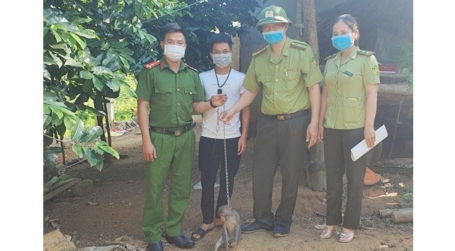 村民主动将珍稀动物上交给林检站。（图片来源：河静报）