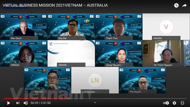 越南—澳大利亚信息领域贸易洽谈会以视频形式举行。（图片来源：越通社）
