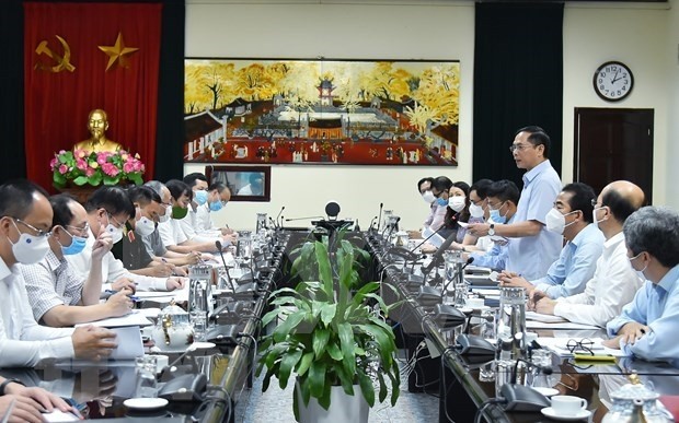 越南外交部部长、工作组组长裴青山主持召开会议。（图片来源：越通社）