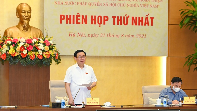 越南国会主席王廷惠发表讲话。（维灵 摄）