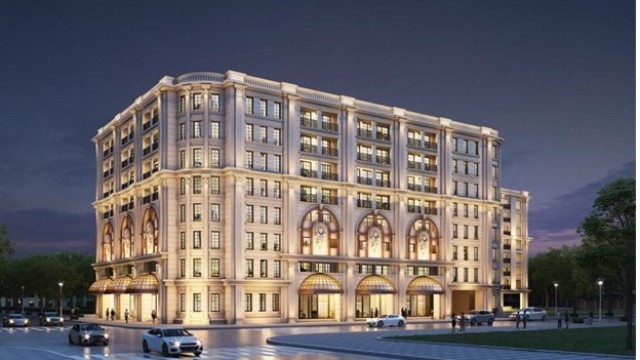 河内市Ritz-Carlton品牌住宅区的效果图。