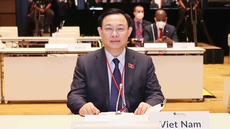 国会主席王廷惠出席第五次世界议长大会开幕式。（图片来源：越南国会官网）