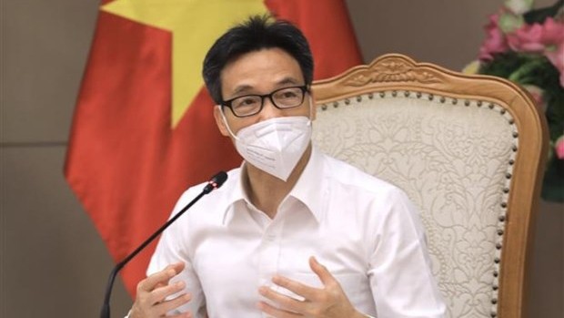 越南政府副总理、国家新冠肺炎疫情防控指导委员会副主任武德儋发表讲话。