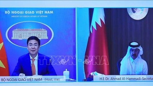 外交部副部长范光号与卡塔尔外交部秘书长哈马迪通电话。（图片来源：越通社）