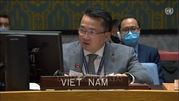 越南常驻联合国代表团副团长范海英大使。