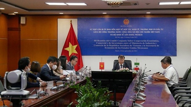 越南工贸部以线上形式举行越南——墨西哥经贸投资联合委员会第三次会议。（图片来源：工贸报）