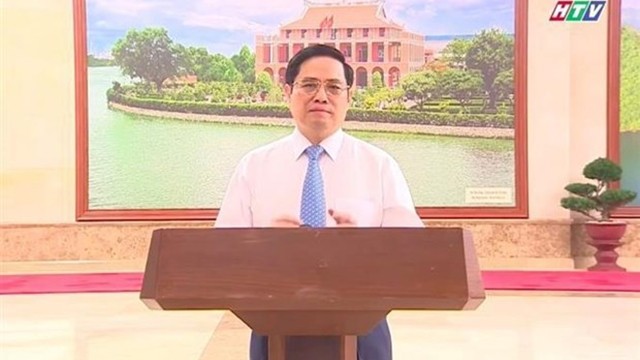越南政府总理范明正出席仪式并发表讲话。（图片来源：越通社）