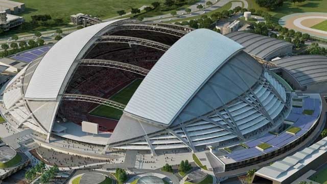 新加坡国家体育场可容纳5.5万人。