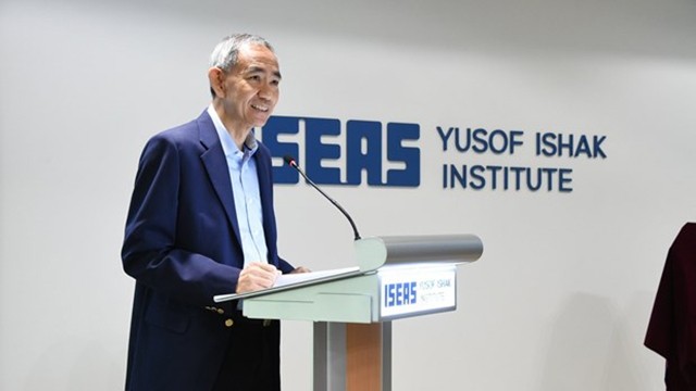 ISEAS-Yusof Ishak 研究所所长蔡胜国在会上发言。（图片来源：ISEAS）