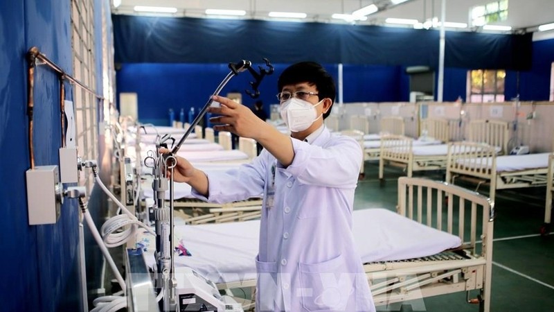 胡志明市关闭第一家野战医院。（图片来源：越通社）