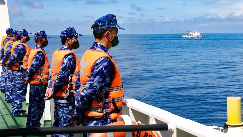 越中海警2021年第二次海上联合巡逻圆满结束。（图片来源：越通社）