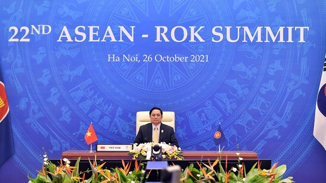 范明正总理通过视频方式出席第22届东盟-韩国峰会。