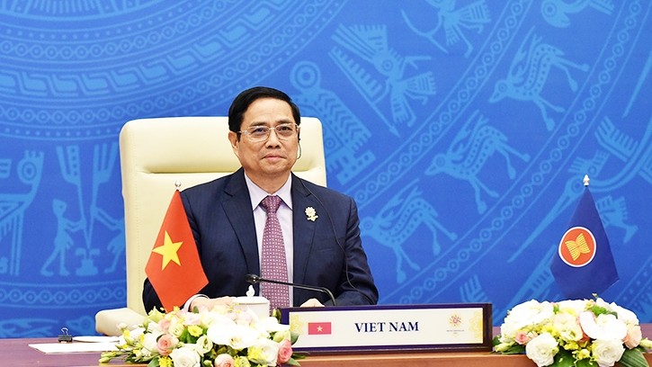 越南政府总理范明正。（陈海 摄）