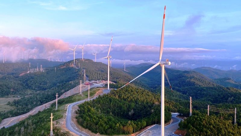 设在广治省的风力发电厂。
