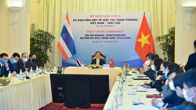 越泰双边合作混合委员会第四次会议越南分会场场景。（图片来源：越通社）