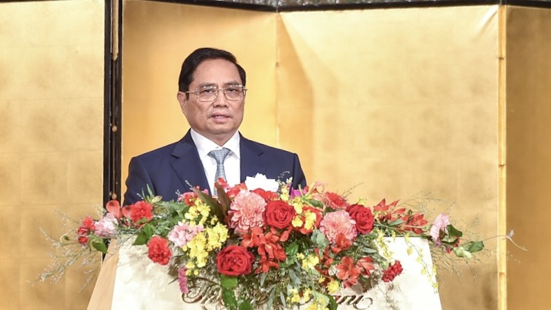 越南政府总理范明正出席越日投资促进会议。