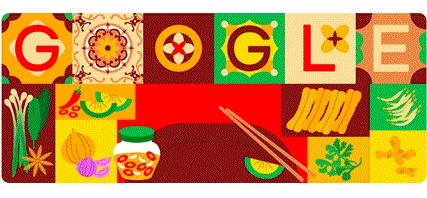 谷歌在主屏搜索工具栏上显示越南河粉特色涂鸦。