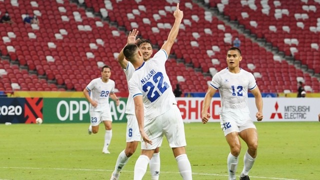 菲律宾球员庆祝进球。