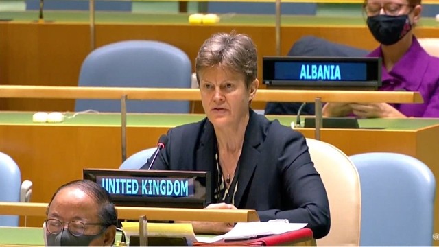英国常驻联合国代表团团长芭芭拉•伍德沃德大使。