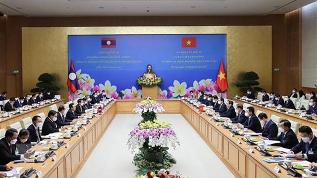 越老政府间委员会第44次双边合作会议。（图片来源：越通社）