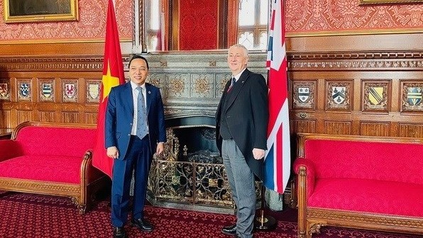 英国下议院议长林赛·霍伊尔会见越南驻英国大使阮黄龙。（图片来源：越通社）