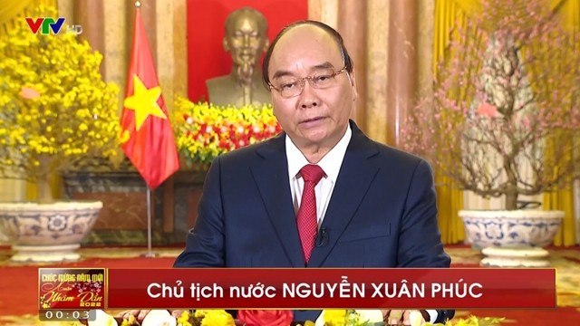 越南国家主席阮春福发表二〇二二壬寅年新春贺词。