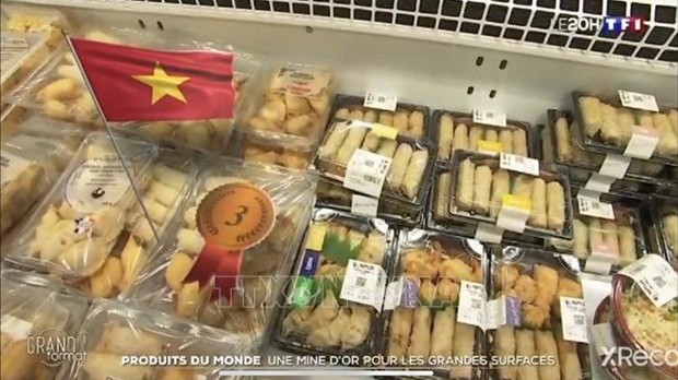 越南春卷上架法国超市。（图片来源：越通社）