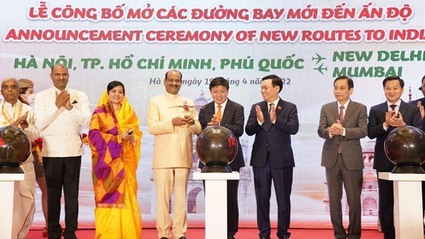 越南与印度间新航线开通仪式。（图片来源：越捷航空股份公司提供）