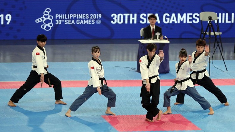附图：越南跆拳道队力争摘下至少4枚金牌。
