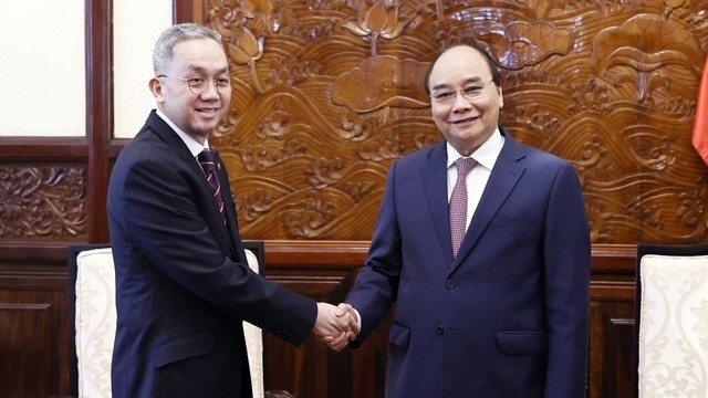 阮春福主席会见文莱驻越大使哈吉•萨雷赫。（图片来源：越通社）