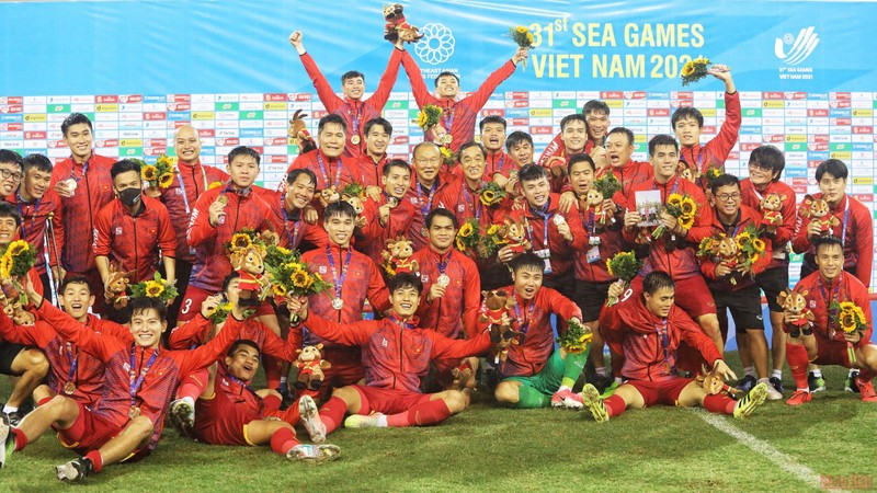 第31届东南亚运动会男足决赛中越南U23队战胜泰国U23队，成功卫冕冠军。