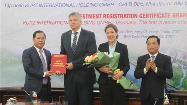 德国库尔兹集团对越南平定省投资兴建在亚洲第三个工厂。