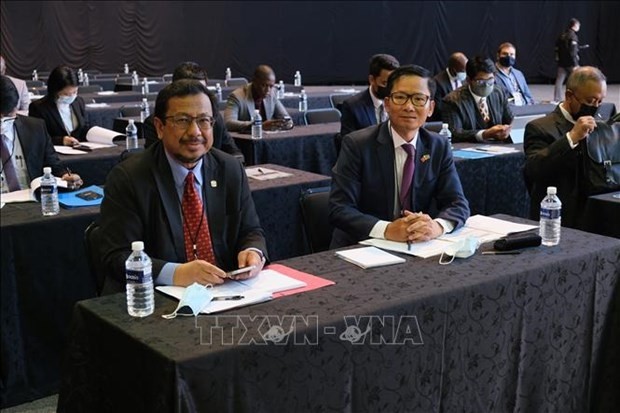 越南驻南非大使黄文利率越南驻南非代表机构代表团出席会议。（图片来源：越通社）