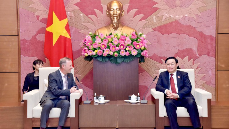 越南国会主席王廷惠会见英国驻越大使加雷斯·沃德。（维灵 摄）