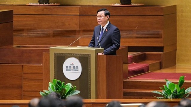 国会主席王廷惠发言。
