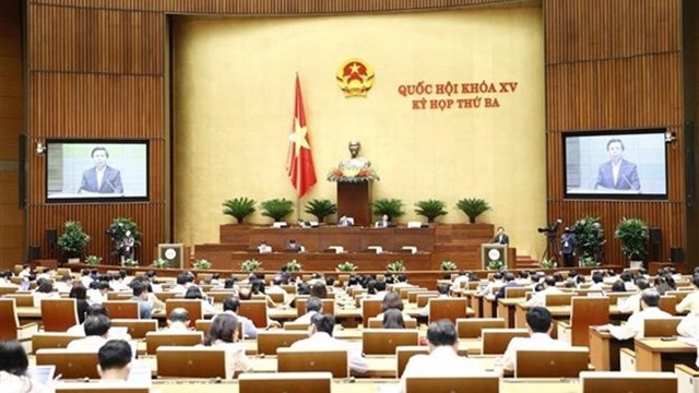 越南第十五届国会第三次会议现场。